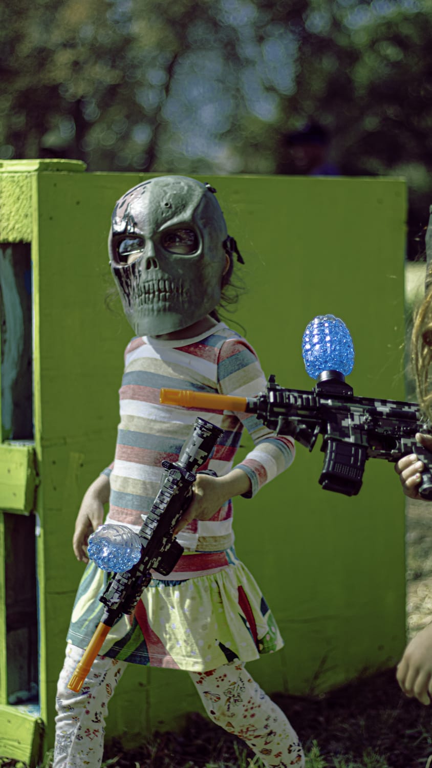 Kids playing gel blaster at Battle Kidz Johannesburg
